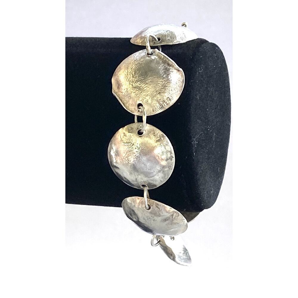 Silver Bracelet Artisan Vintage Brutalist 8” 15.81g